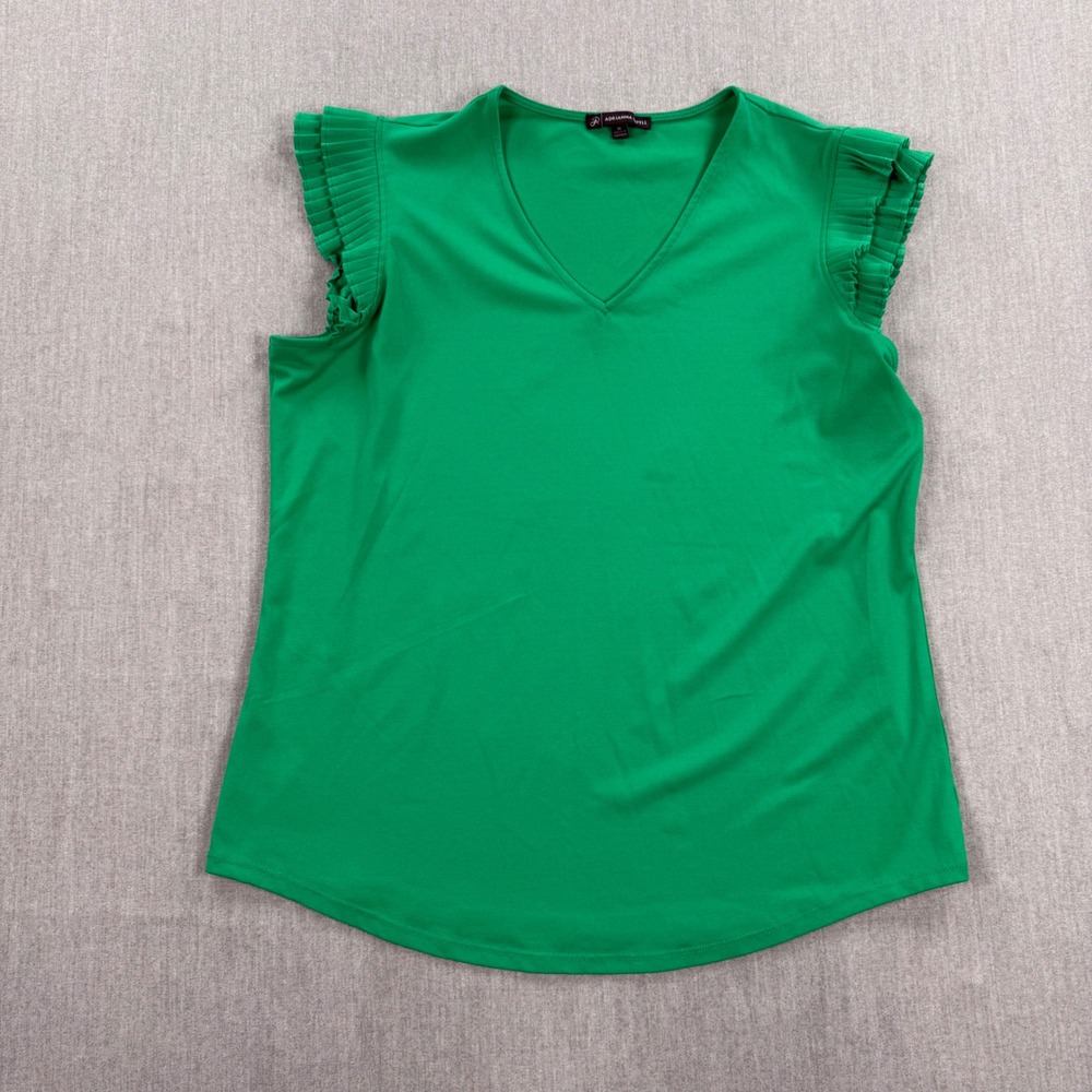 V-Neck Ruffle Sleeve Women's Top - Green